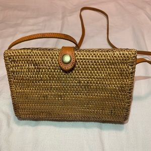 Unique envelope shape handmade rattan purse
